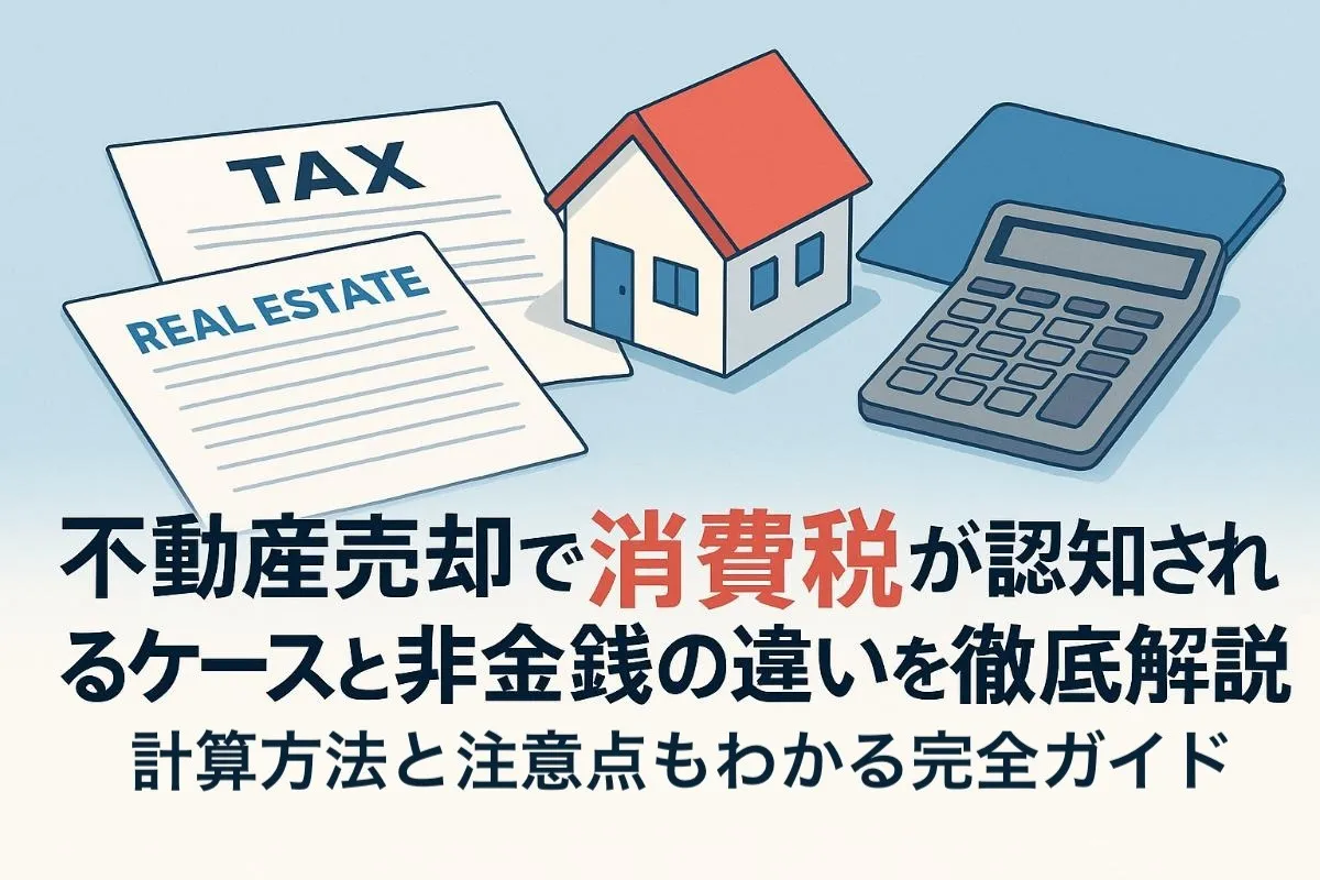 不動産売却で消費税が認知されるケースと非金銭の違いを徹底解説！計算方法と注意点もわかる完全ガイド